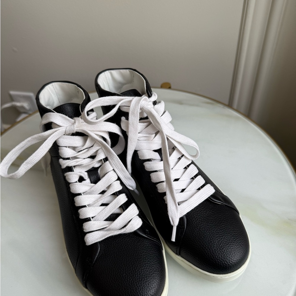 JIMMY CHOO- Black and White High-Top Sneakers NWOT